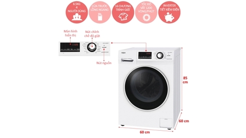 MÁY GIẶT AQUA 8.5 KG AQD-D850ZT (W)