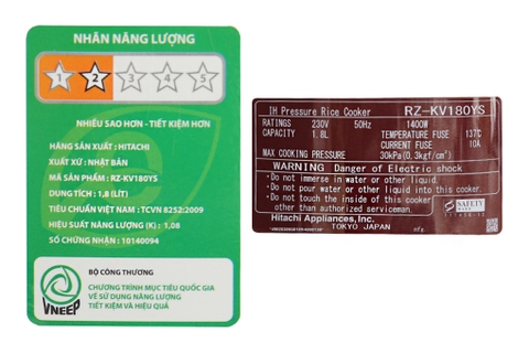 Nồi cơm điện Hitachi RZ-KV180YS MADE IN JAPAN