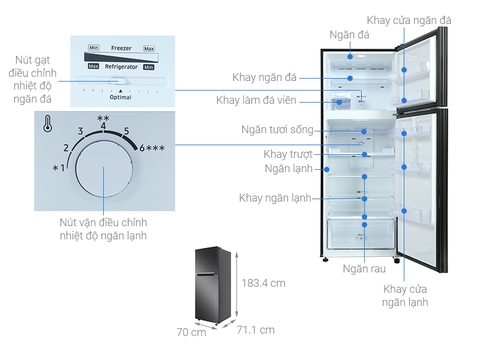 Tủ lạnh Samsung Inverter 460 Lít RT46K603JB1/SV