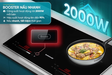 COMBO BẾP ĐIỆN TỪ ĐÔI & HÚT MÙI Sunhouse SHB-CB.QD02-BH
