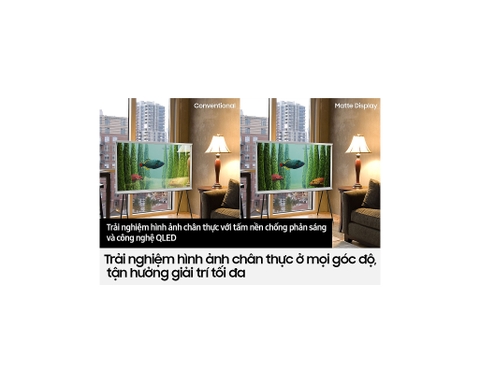Smart Tivi Kiểu Chữ I Có Chân The Serif QLED Samsung 4K 55 inch QA55LS01BA