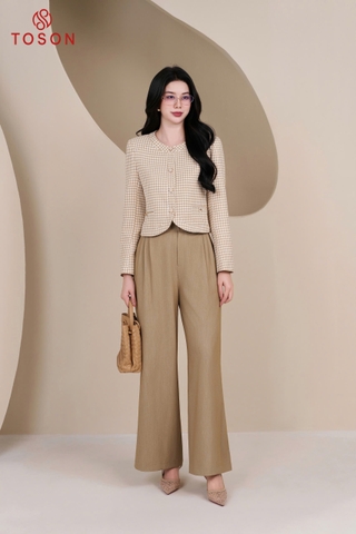 82512E95 - Áo vest dạ text kẻ be