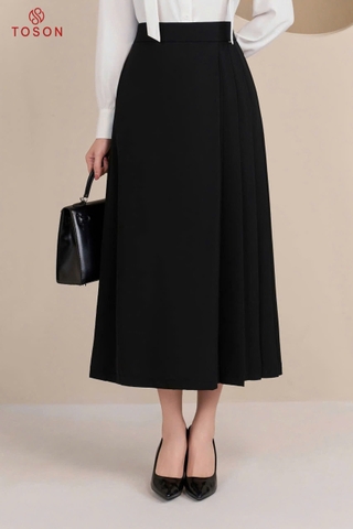 33036B65 - Chân váy carolan gân, xếp ly lệch