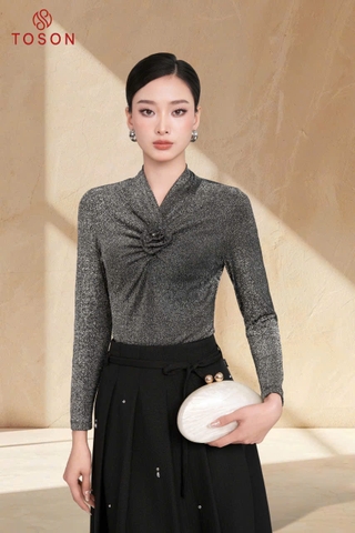 AS128 - Áo saquin hoa cuốn ngực