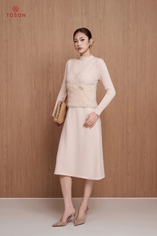 B6702 - Bộ len đính hoa cườm: Gile + Đầm