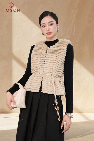 89001 - Áo lông tầng sát nách thắt đai eo