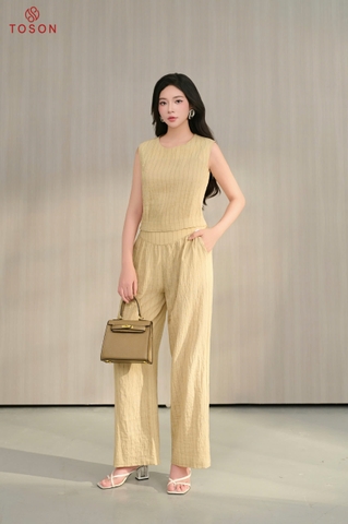 B1219 - Bộ tơ đũi kẻ: Áo + Quần
