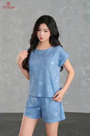 JBQ90H95 - Bộ cotton bò: Áo dáng suông+Quần short