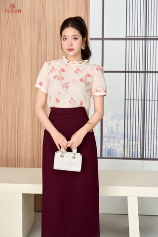 14140 - Áo lụa, đính nơ hoa