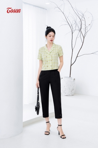 23068B63 - Quần đen baggy, gấu ly súp phối cá đính cúc Limitted.