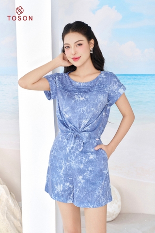 JBQ09X95 - Bộ cotton bò loang: Áo buộc gấu + Q soóc