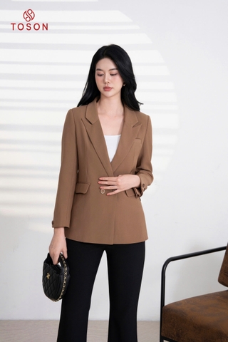 84995N94 - Áo blazer nâu cổ K cài cúc