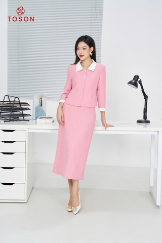 B8368P34 - Bộ vest text hồng: Vest cổ trắng + CV (test)