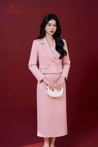 B8316P94 - Bộ vest tweet hồng + Chân váy