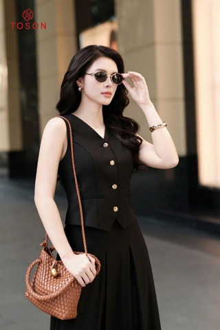 13011B95 - Áo gile xước nhật đen Mix 33011 (bán rời)