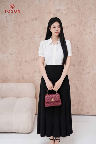 13006W95 - Áo tơ trắng xếp ren (phối CV 33006W)