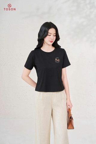 AP533 - Áo phông croptop in hình xe đạp