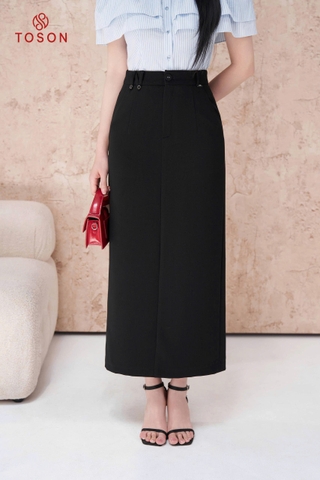 33039 - Chân váy gai hàn đen, đỉa cạp cách điệu