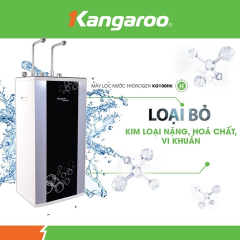 Máy Lọc Nước Kangaroo KG100HK Hydrogen 2 Vòi Nóng Lạnh 10 Cấp Lọc