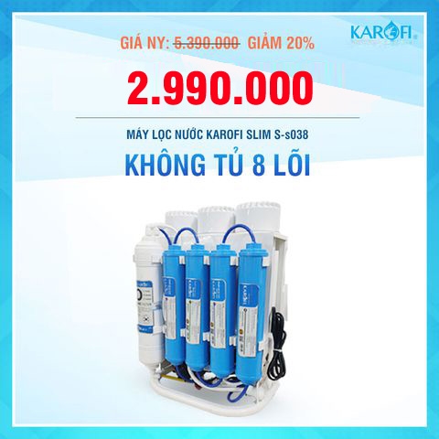 Máy Lọc Nước Karofi Slim S S038 RO 8 Cấp Lọc