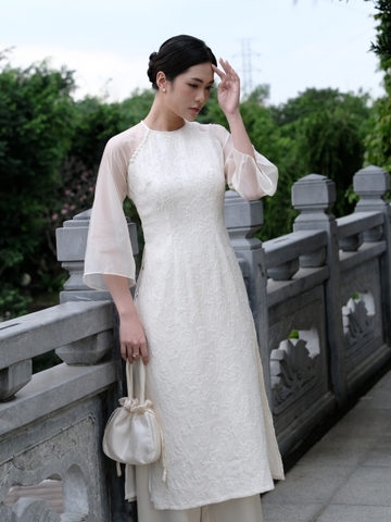 Áo dài - Tuyết - Trắng (kèm quần lụa)