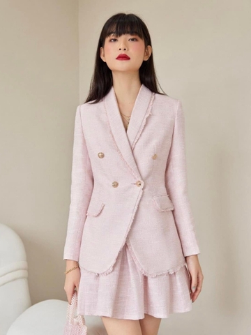 Chân váy tweed hồng Shaftesbury WALENTY