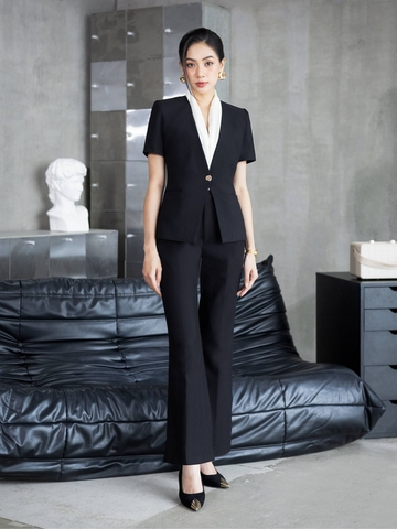 Refined Charm Collarless Blazer