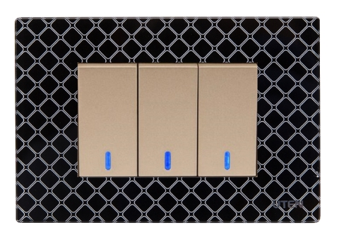 Bộ 3 công tắc mặt kính