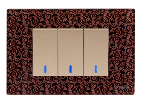 Bộ 3 công tắc mặt kính