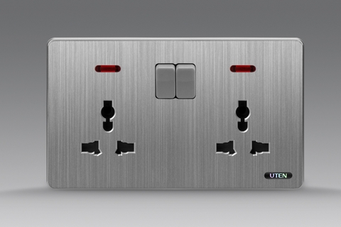 Bộ ổ cắm đôi 3 chấu và công tắc