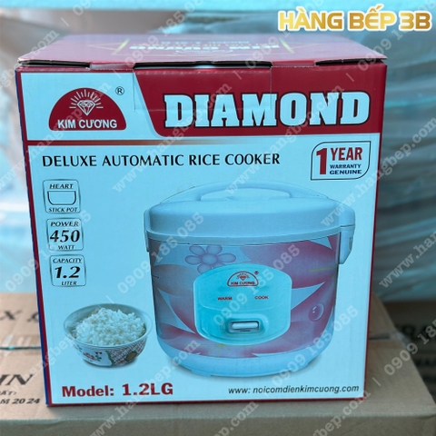 Nồi cơm điện nắp liền chống dính Kim Cương 1.2LG(CD)