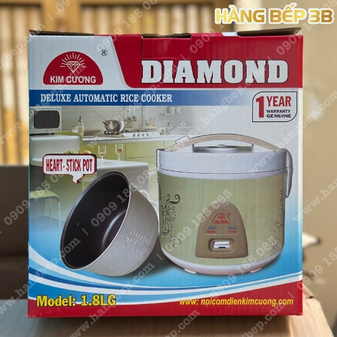 Nồi cơm điện nắp liền chống dính Kim Cương 1.8LG(CD)