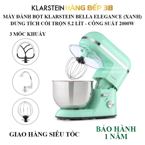 Máy đánh bột Klarstein Bella Elegance Pastellgrün 2000W