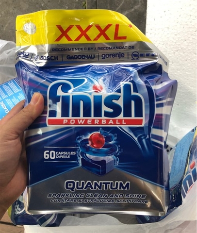 Viên rửa chén Finish Quantum Max FVQT60SD 60 viên - Hương Soda