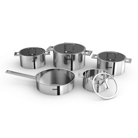 Bộ nồi chảo inox 304 5 đáy Kaff KF-DIAMON09304 Luxury