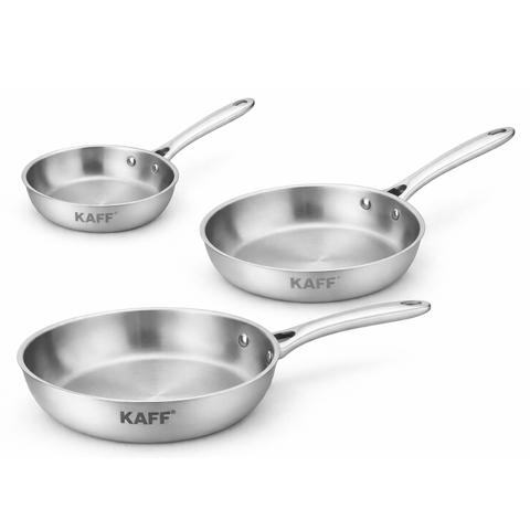 Bộ 3 chảo inox 304 5 đáy Kaff KF-FR202428304