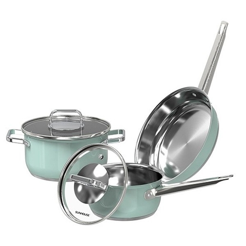 Bộ nồi chảo inox 304 Sunhouse SHG608