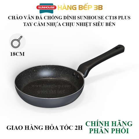 Chảo vân đá chống dính Sunhouse CT18 Plus