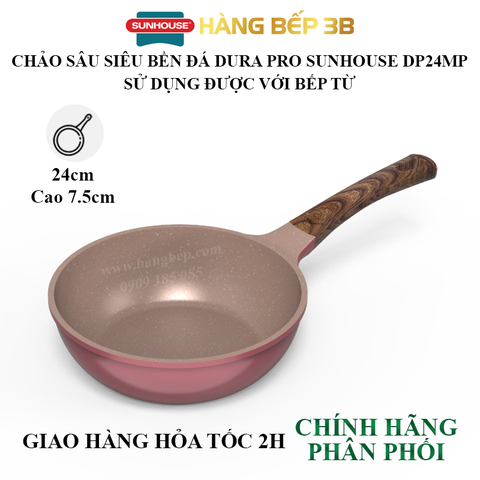 Chảo sâu lòng đáy từ Dura Pro Sunhouse DP24MP 24cm