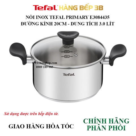 Nồi inox Tefal Primary 20cm E3084435 (3.0 lít)