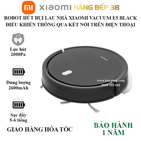 Robot hút bụi lau nhà Xiaomi Vacuum E5 EU (màu đen)