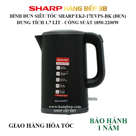 Bình đun siêu tốc Sharp EKJ-17EVPS-BK