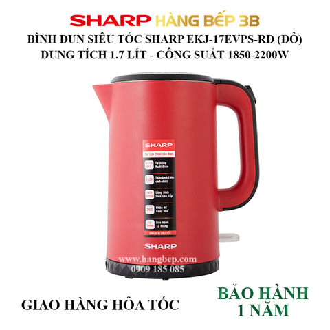 Bình đun siêu tốc Sharp EKJ-17EVPS-RD