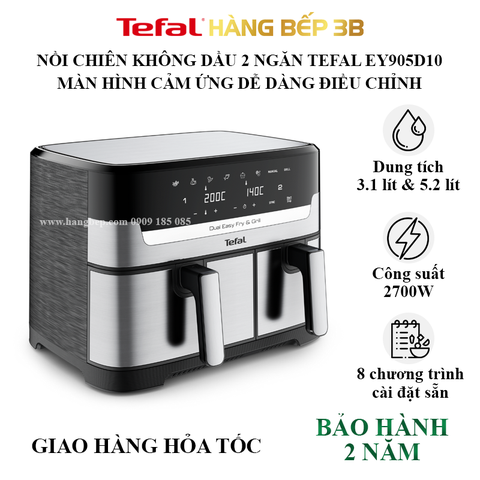 Nồi chiên không dầu 2 ngăn Tefal 8.3 lít EY905D10