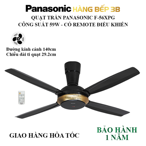 Quạt trần 4 cánh Panasonic F-56XPG (remote)