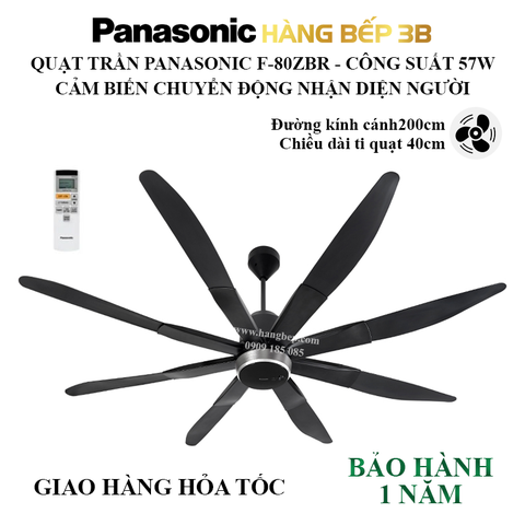 Quạt trần sensor 8 cánh Panasonic F-80ZBR (remote)