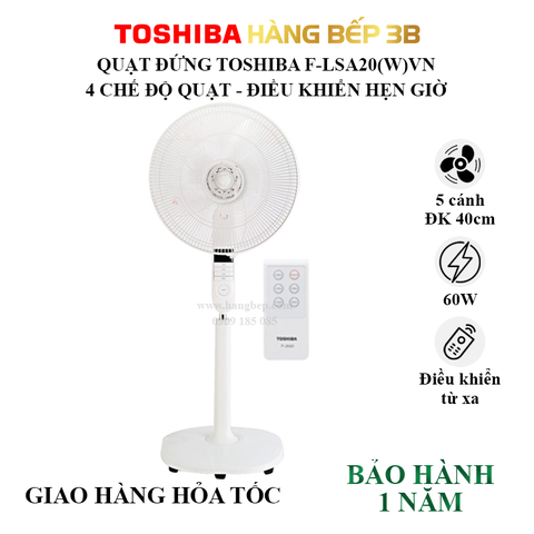 Quạt đứng có remote Toshiba F-LSA20VN -Xám/Trắng