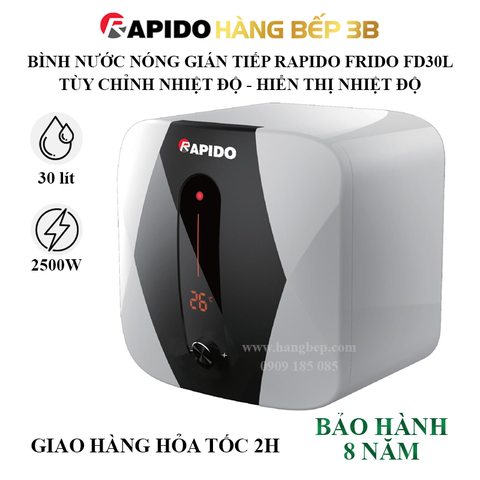 Máy nước nóng gián tiếp 30 lít Rapido Frido FD30L