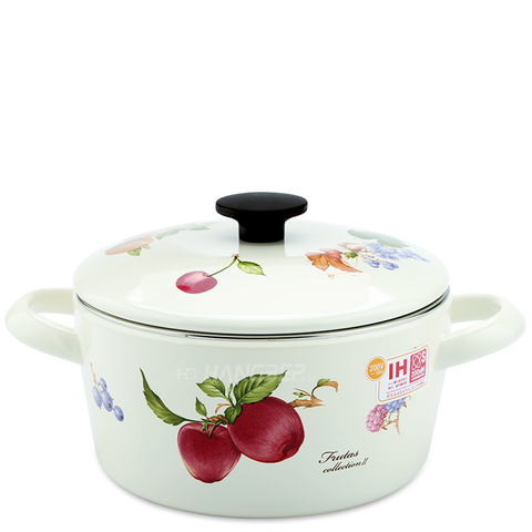 Nồi tráng men hoa văn trái cây Fujihoro 20cm FRV-20W - Sử dụng bếp từ