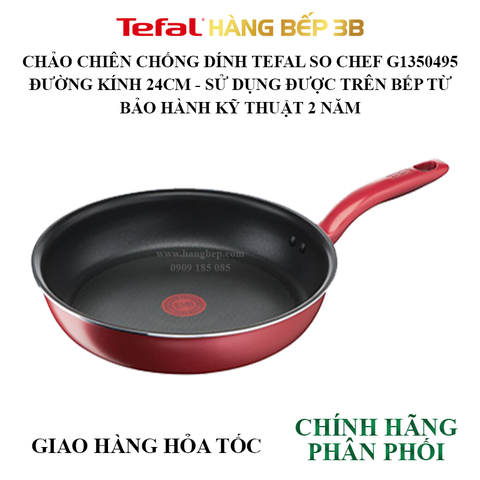 Chảo chiên chống dính đáy từ Tefal So Chef 24cm G1350495